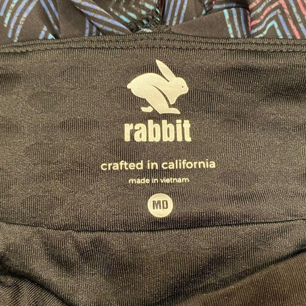 Rabbit Running Shorts Multicolor Zig Zag Print Bl… - image 3